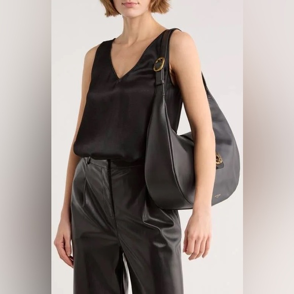 ✨🛍️ NWT Kurt Geiger Black Leather Chelsea Hobo Bag - Picture 4 of 4